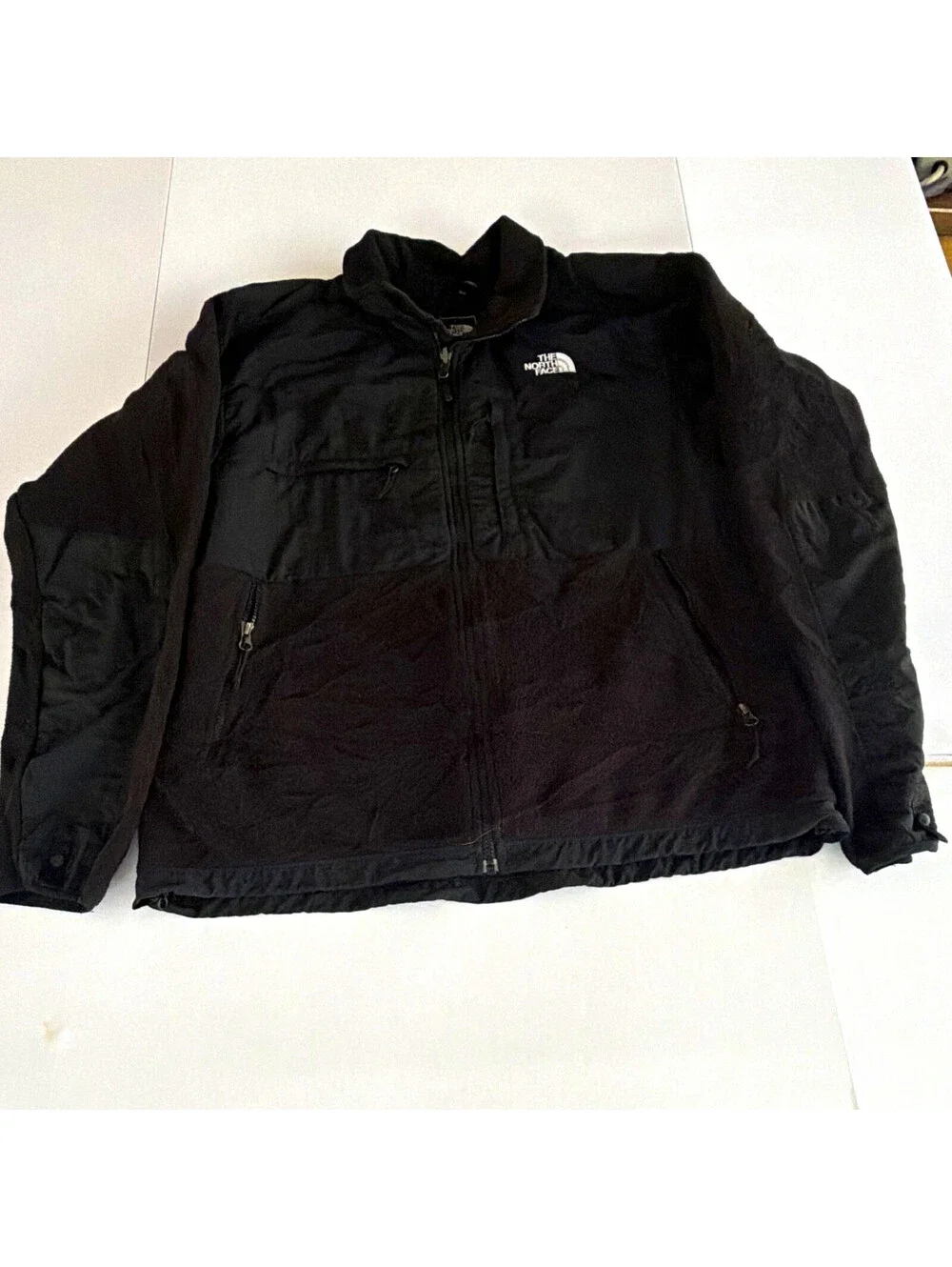 The North Face Men’s Black Solid Full Zip Denali Jacket Pockets Stand-Up Size L